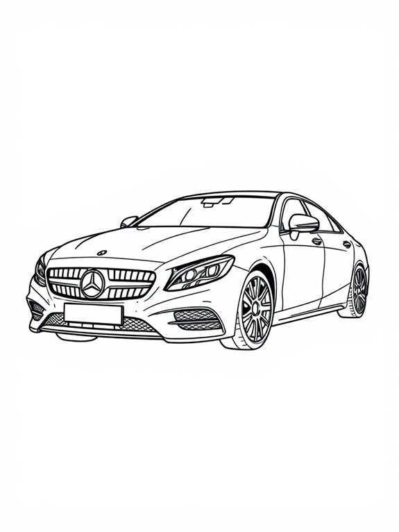 mercedes car outline illustration