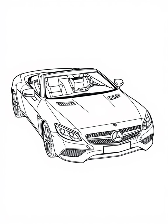 mercedes convertible coloring page