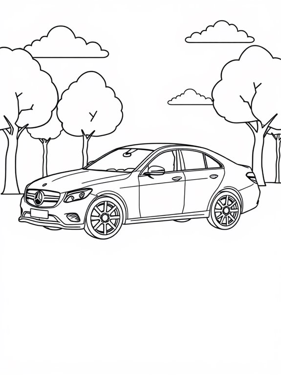 mercedes family car coloring