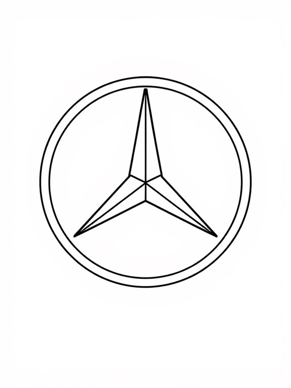 mercedes logo coloring page