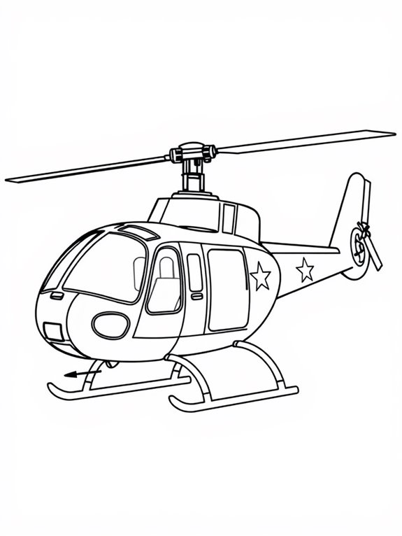 military helicopter coloring page