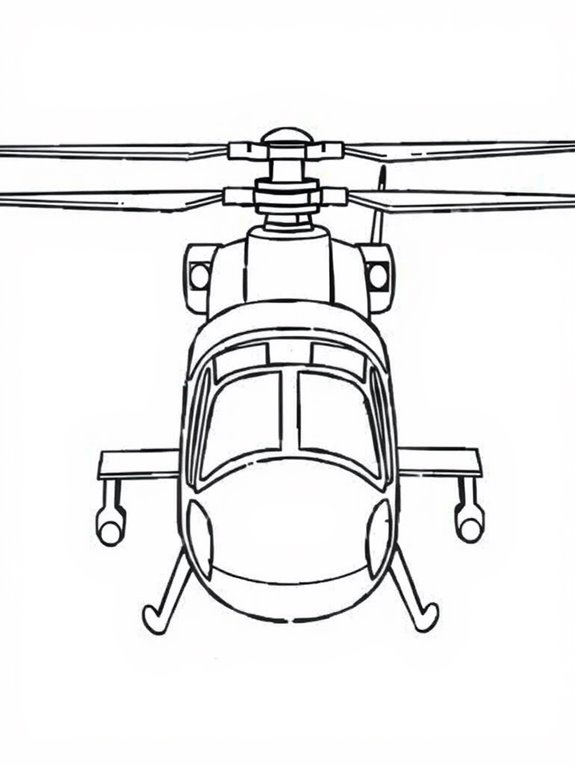 military helicopter coloring page