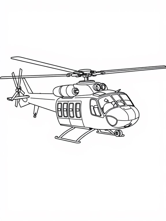 military helicopter coloring page