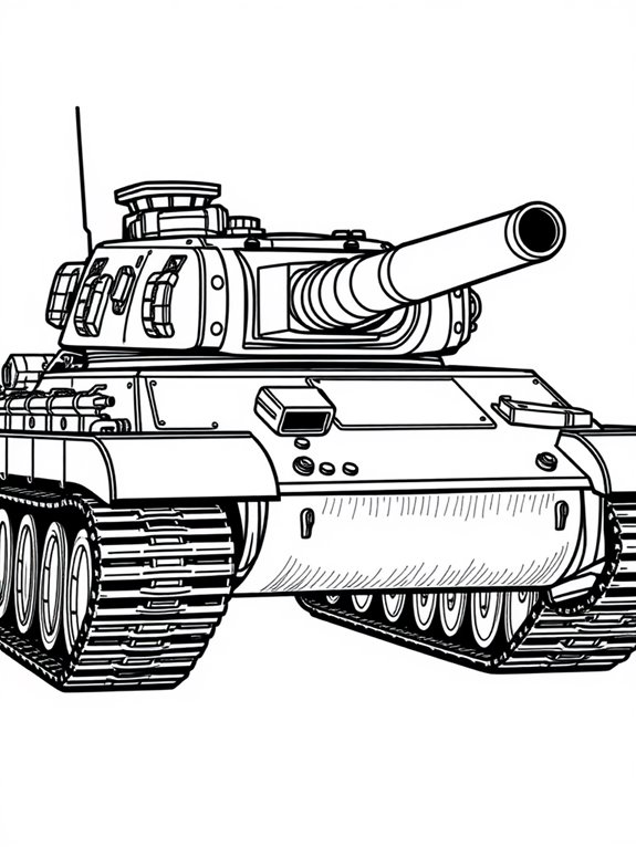 military tank coloring page