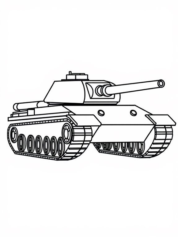 military tank coloring page