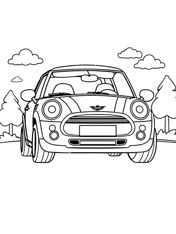 mini cooper coloring page