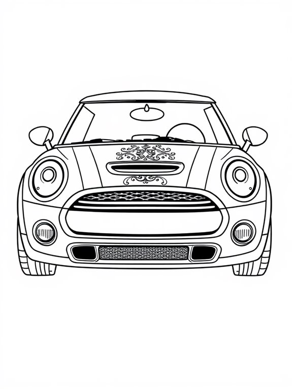 mini cooper coloring page