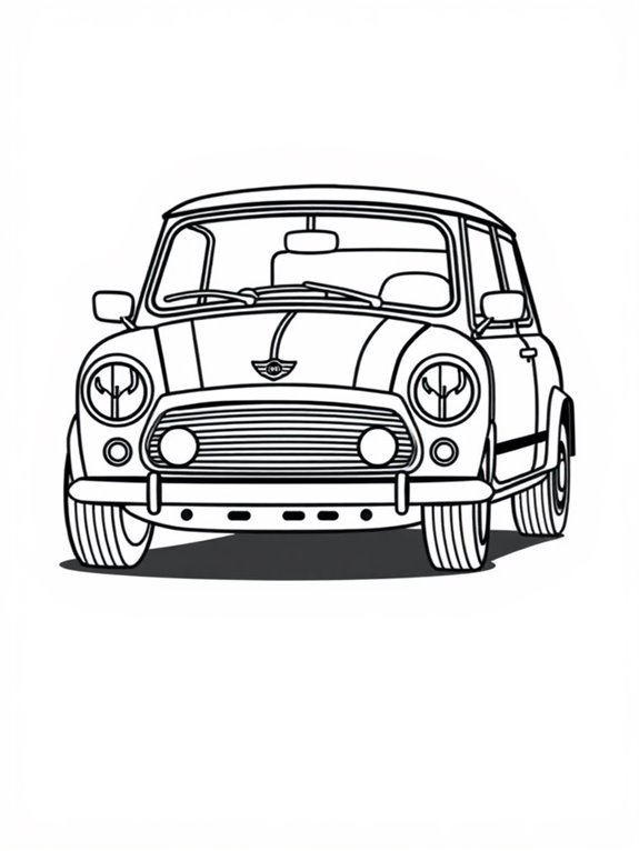 mini cooper coloring page