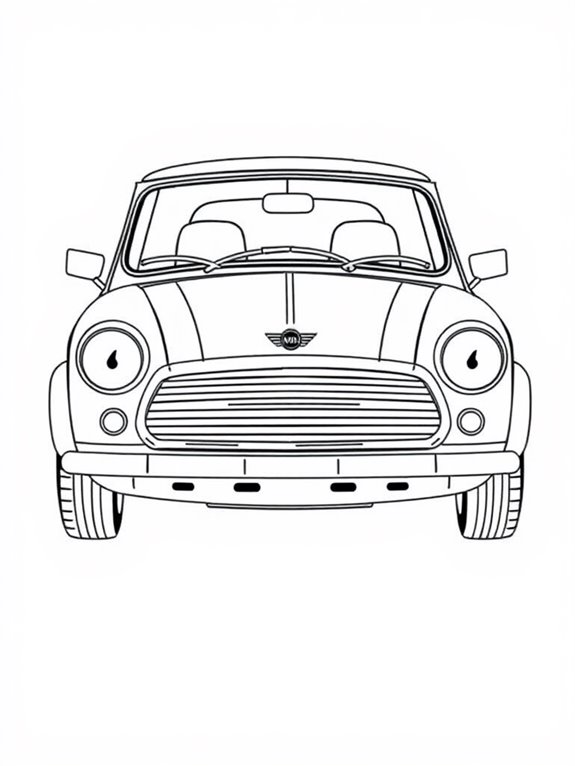 mini cooper line art