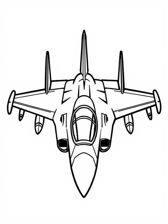 mini fighter jet coloring