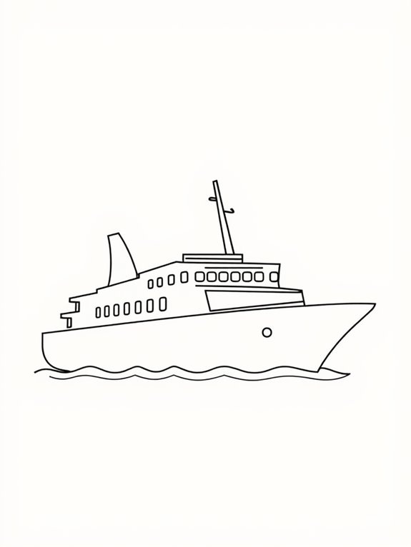 minimalist cruise ship illustration