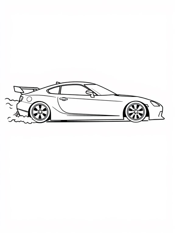 minimalist drift car illustration