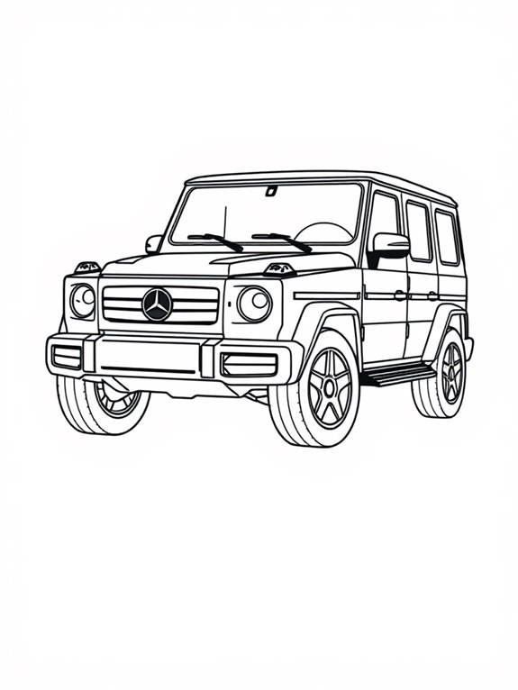 minimalist g wagon coloring page