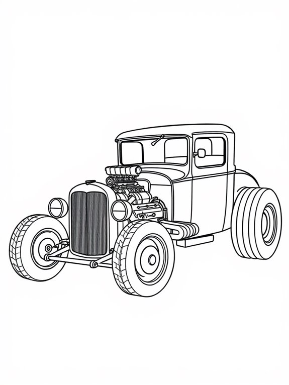 minimalist rat rod outline