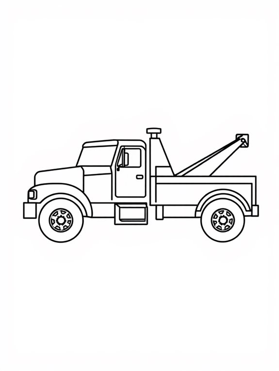 minimalist tow truck illustration