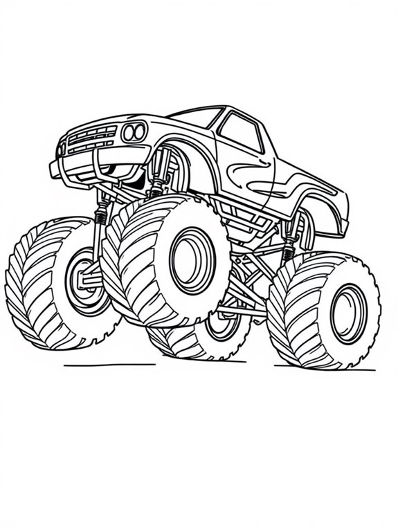 monster jam truck outline