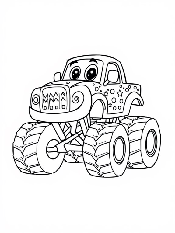 monster truck coloring fun