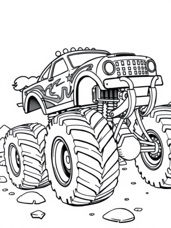 monster truck coloring page