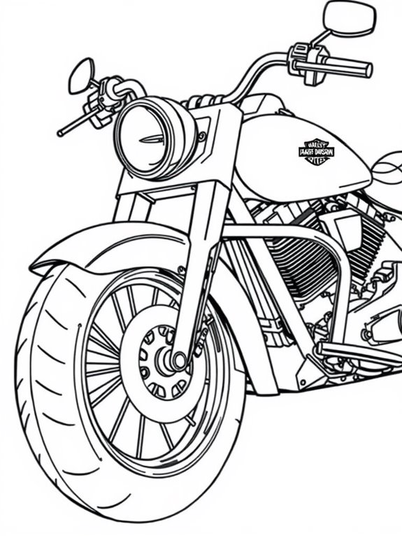 motorcycle coloring page design