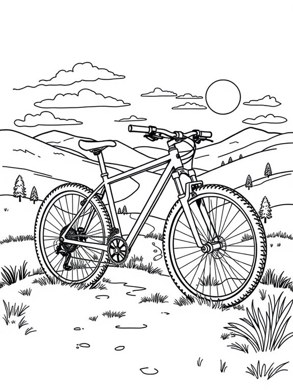 mountain bike landscape coloring