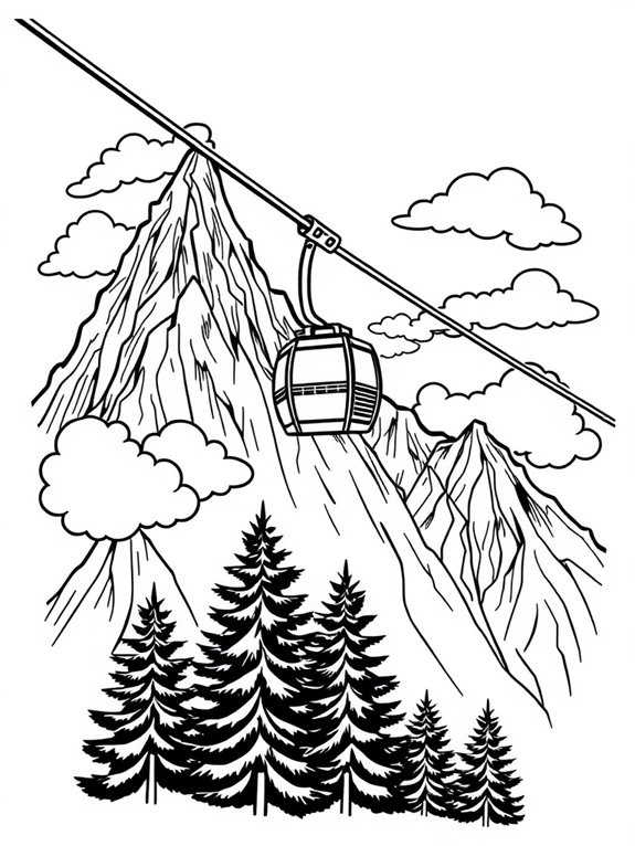 mountain cable car scene