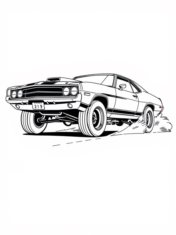 muscle car racing illustration