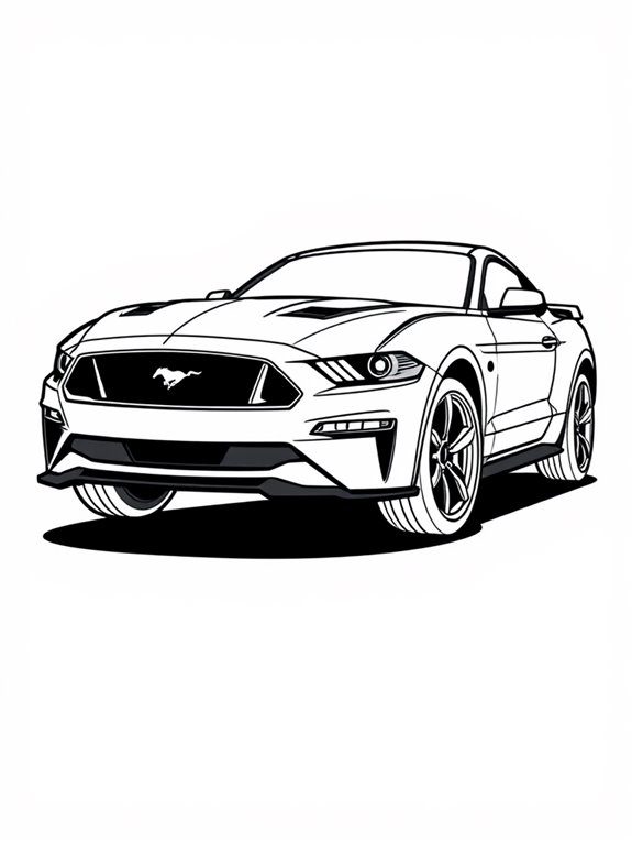 mustang cartoon coloring page