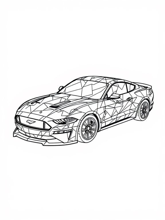 mustang shaped coloring page