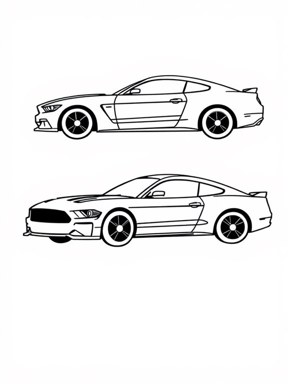 mustang silhouette coloring page