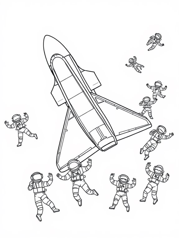 nasa shuttle astronauts coloring