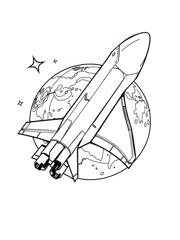 nasa space shuttle coloring page