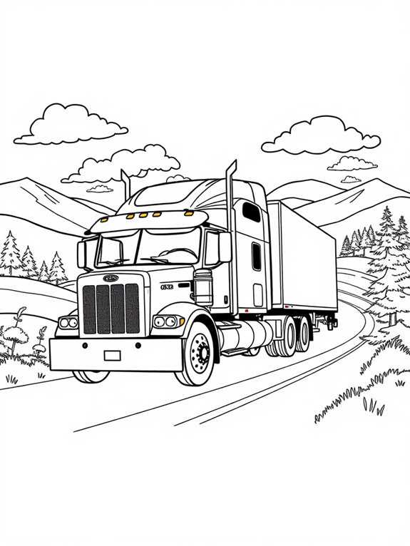 nature themed truck coloring page