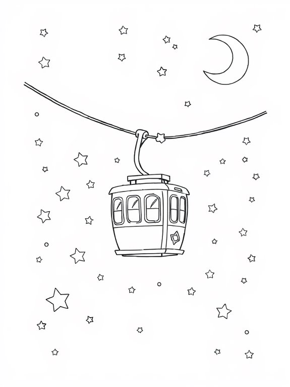 night sky cable car