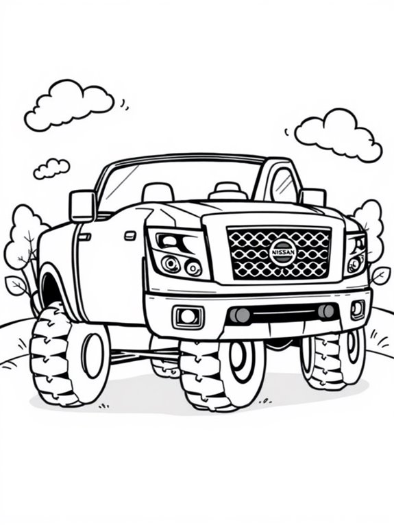 nissan titan cartoon coloring