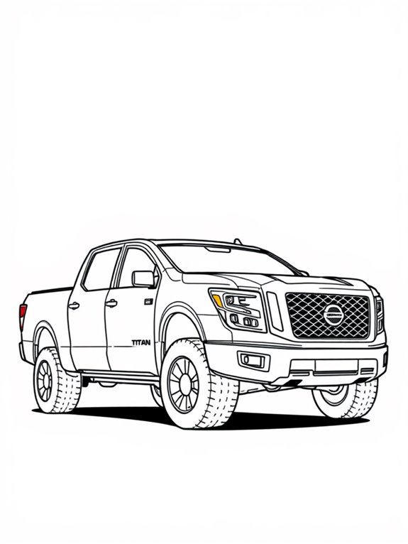 nissan titan coloring outline