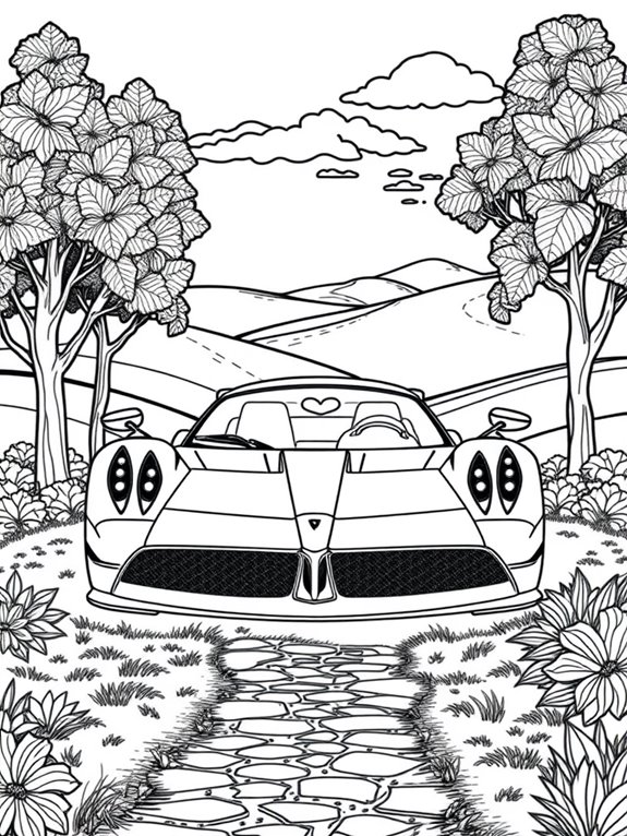 pagani car amidst nature