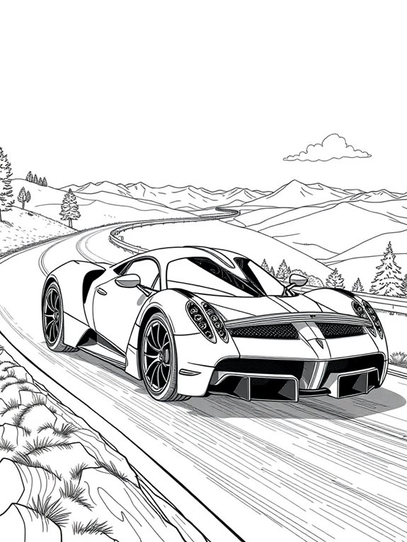 pagani car scenic road