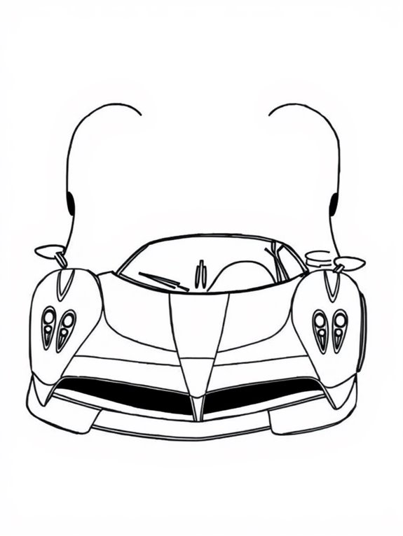 pagani car shapes coloring page