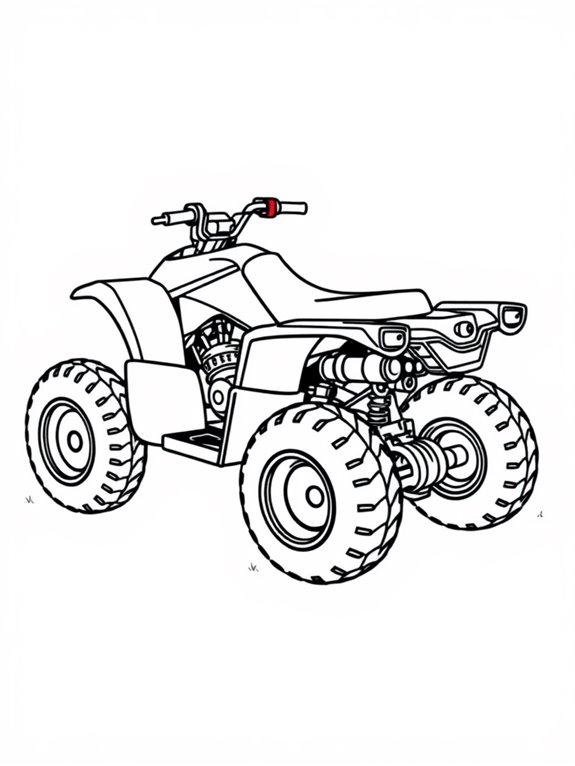 parked quad bike coloring page