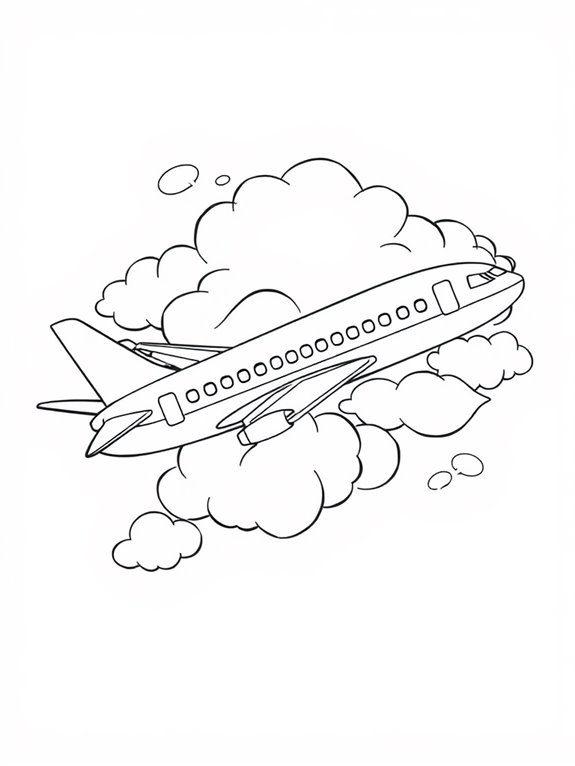 passenger airplane coloring page