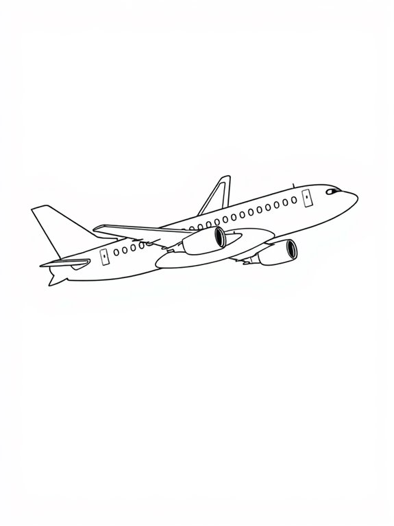 passenger airplane coloring page