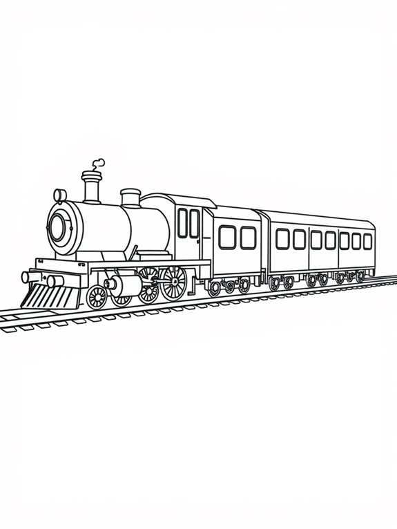 passenger train coloring page