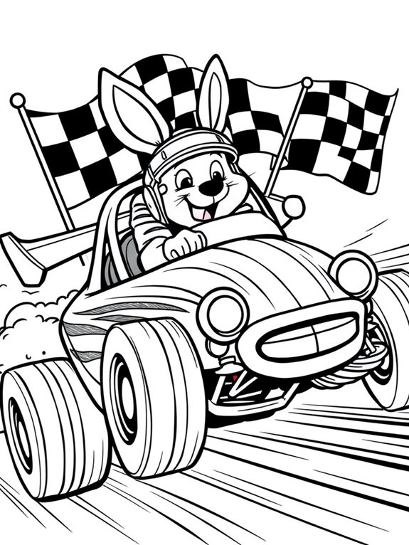 playful animal drag racer