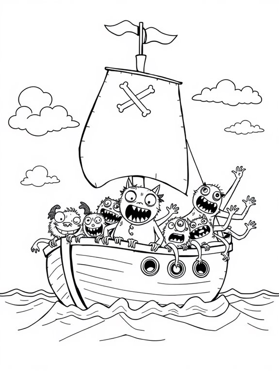 playful monsters aboard ship