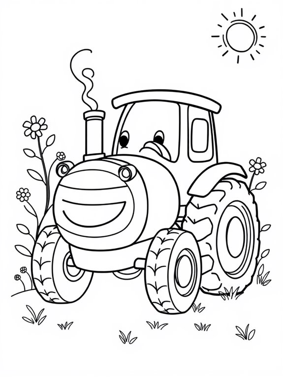 playful tractor coloring fun