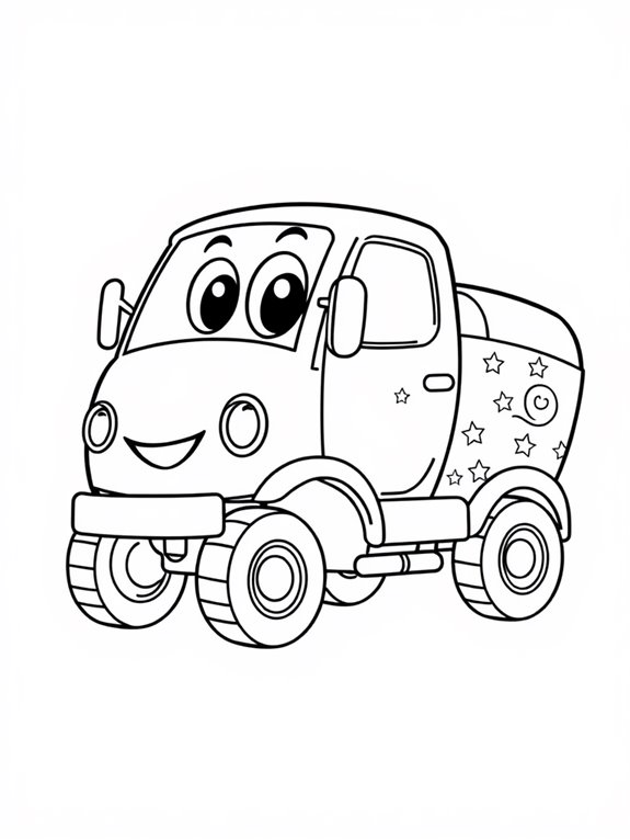 playful truck coloring page