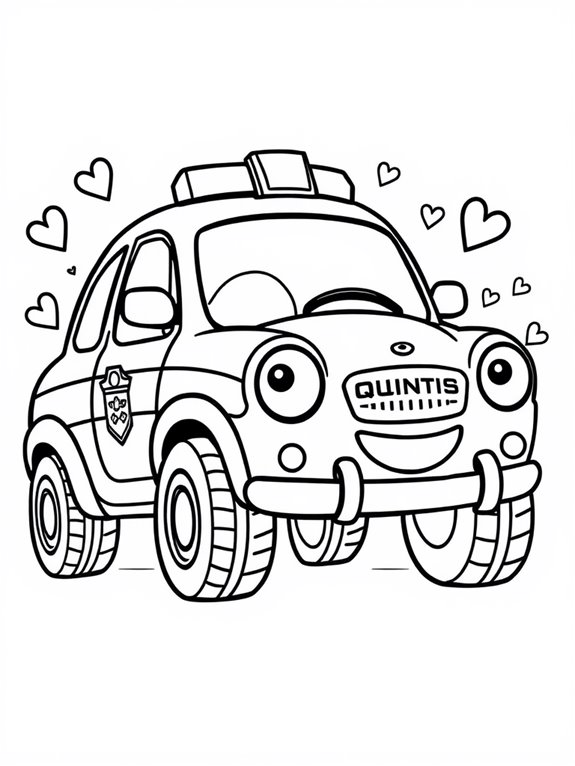 police car doodle art