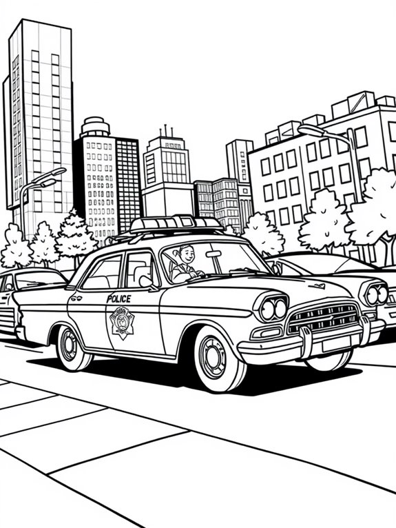 police chase coloring page