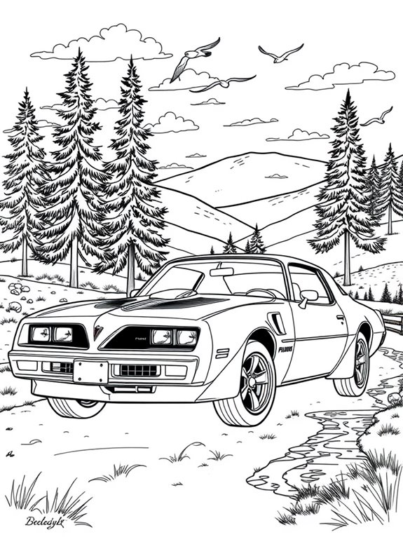 pontiac firebird nature scene