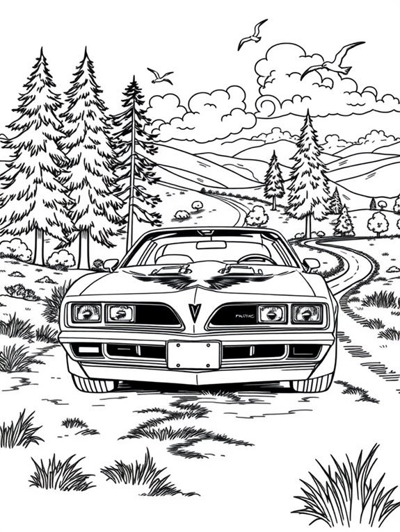 pontiac firebird nature scene